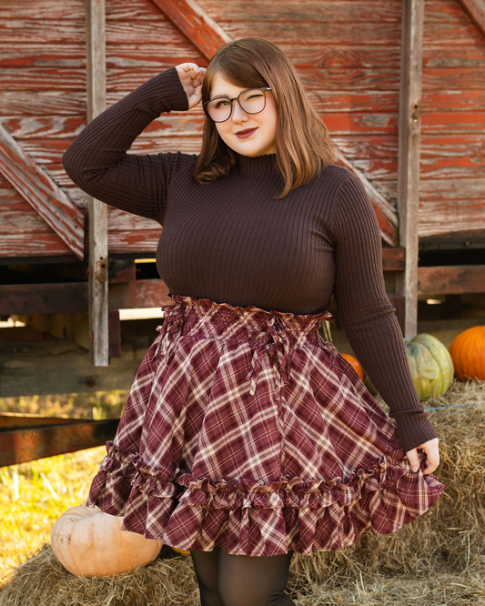 Fleur Skirt in Wildberry Wine 100% Cotton (Pre-Order) (Coming Soon)
