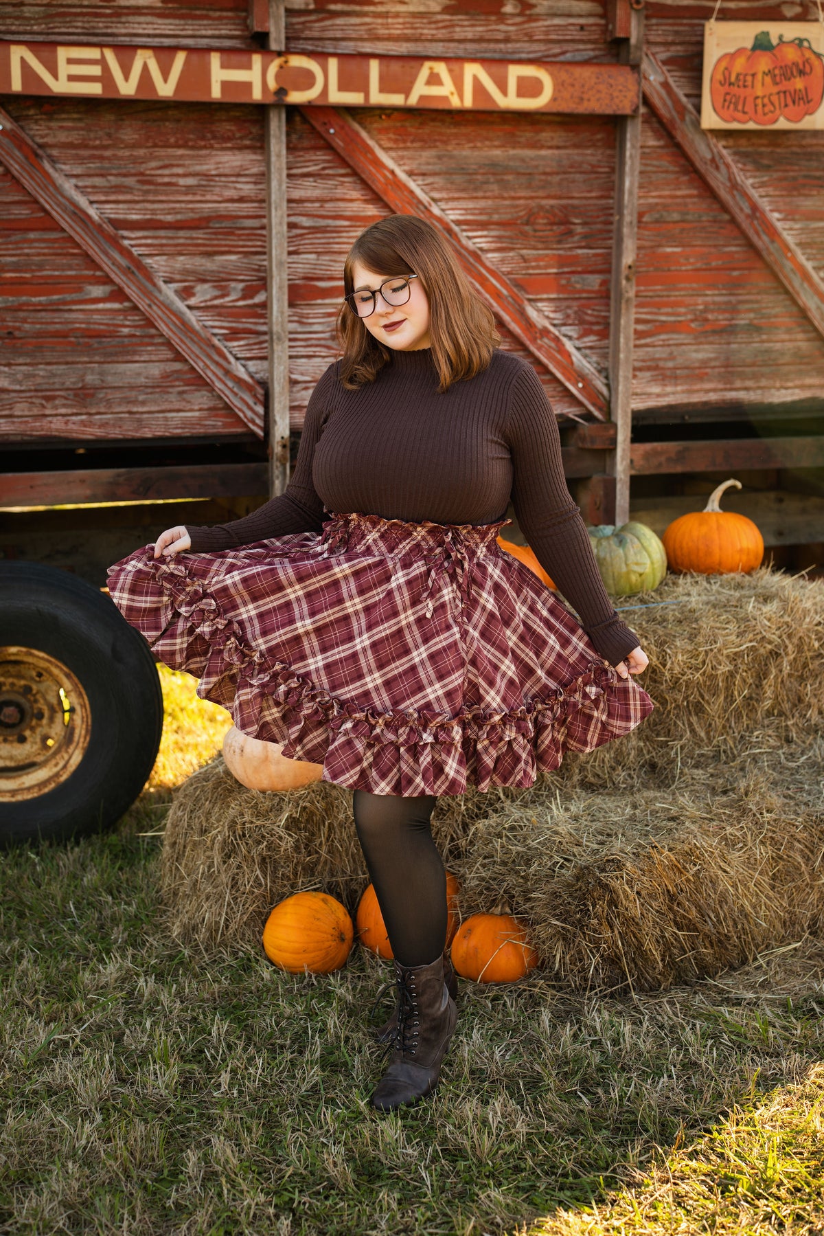 Fleur Skirt in Wildberry Wine 100% Cotton (Pre-Order) (Coming Soon)
