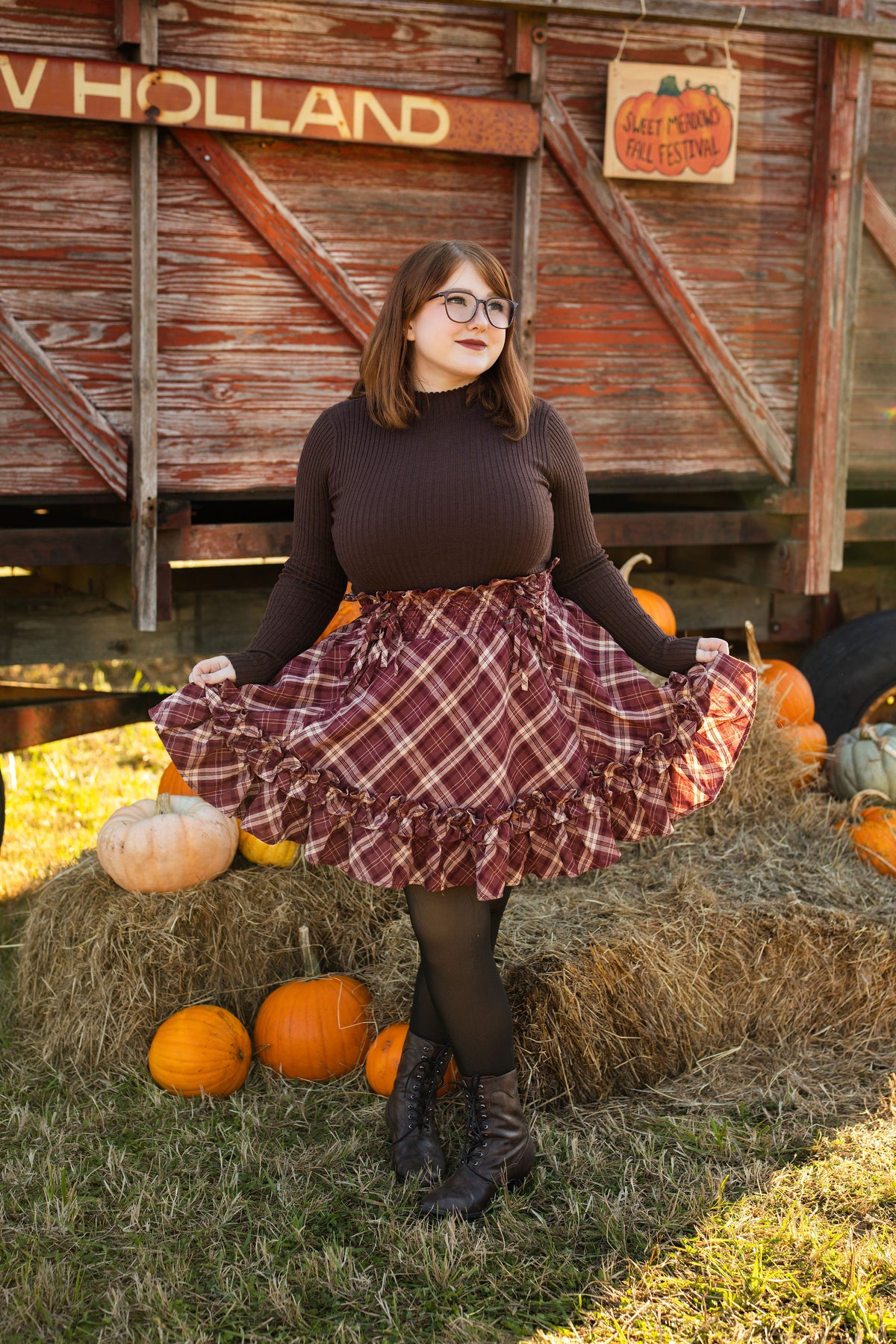 Fleur Skirt in Wildberry Wine 100% Cotton (Pre-Order) (Coming Soon)