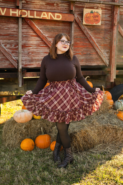 Fleur Skirt in Wildberry Wine 100% Cotton (Pre-Order) (Coming Soon)