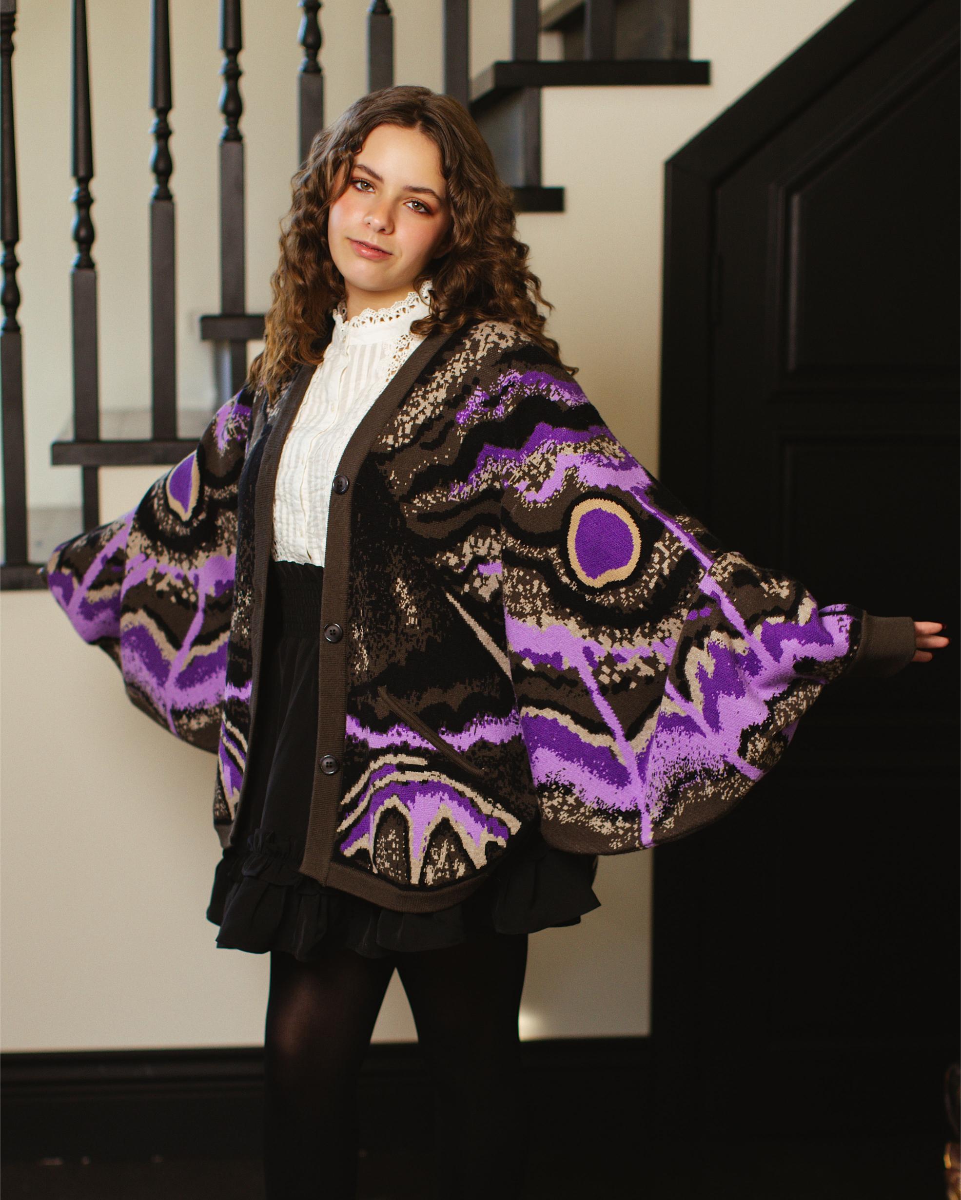 Black Witch Moth Cardigan - Mystique Look - Mochipan