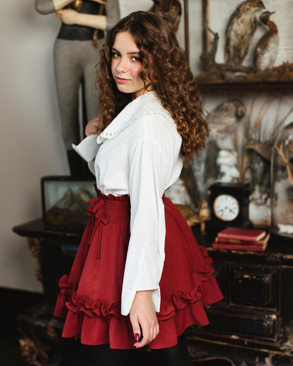 (Pre-Order CLOSED) Fleur Skirt in Carmine Rose (ESD July 30th - August 10th, 2026)