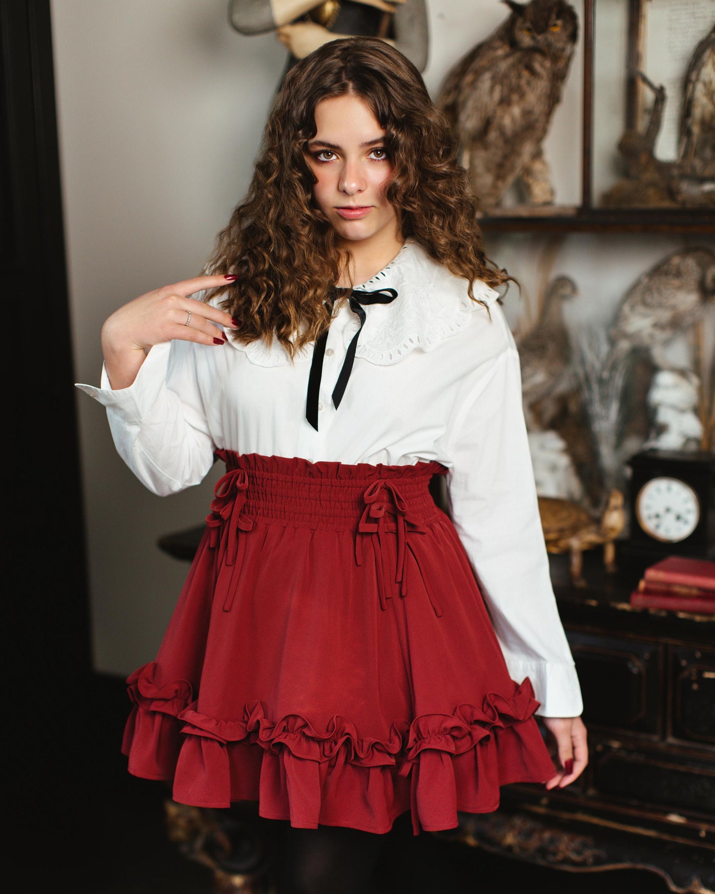 (Pre-Order CLOSED) Fleur Skirt in Carmine Rose (ESD July 30th - August 10th, 2026)