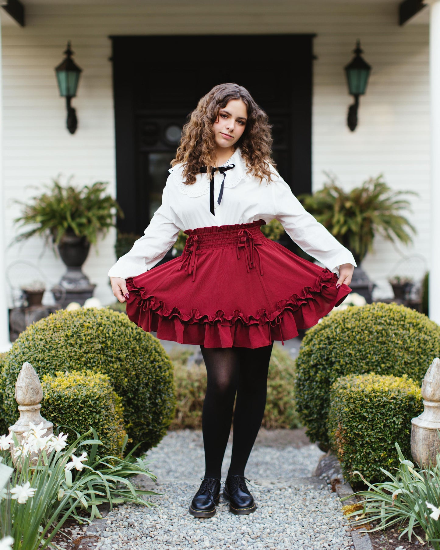 (Pre-Order CLOSED) Fleur Skirt in Carmine Rose (ESD July 30th - August 10th, 2026)