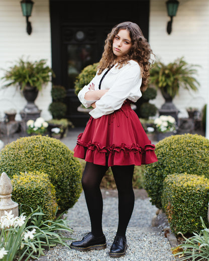 (Pre-Order CLOSED) Fleur Skirt in Carmine Rose (ESD July 30th - August 10th, 2026)
