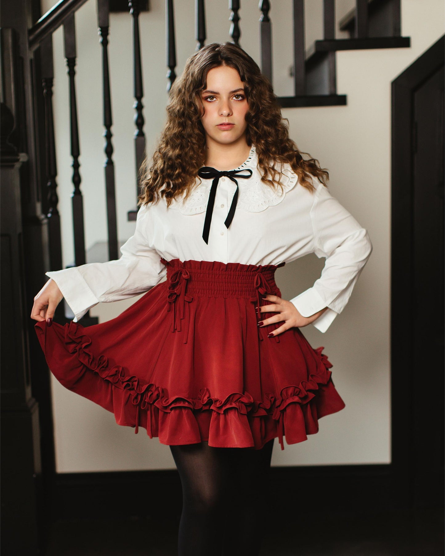 (Pre-Order CLOSED) Fleur Skirt in Carmine Rose (ESD July 30th - August 10th, 2026)