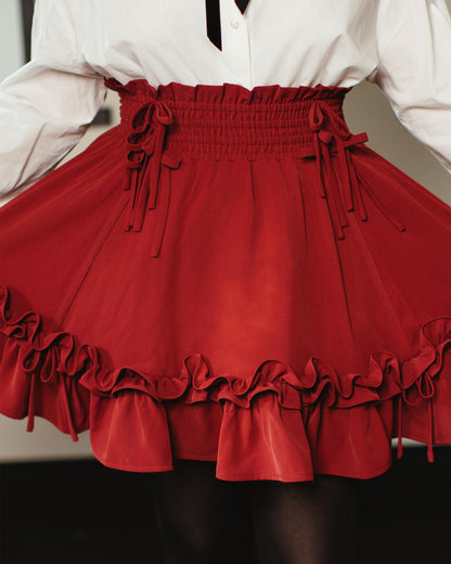 (Pre-Order CLOSED) Fleur Skirt in Carmine Rose (ESD July 30th - August 10th, 2026)