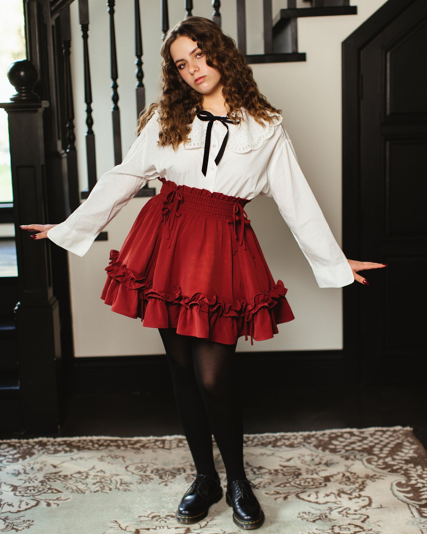(Pre-Order CLOSED) Fleur Skirt in Carmine Rose (ESD July 30th - August 10th, 2026)