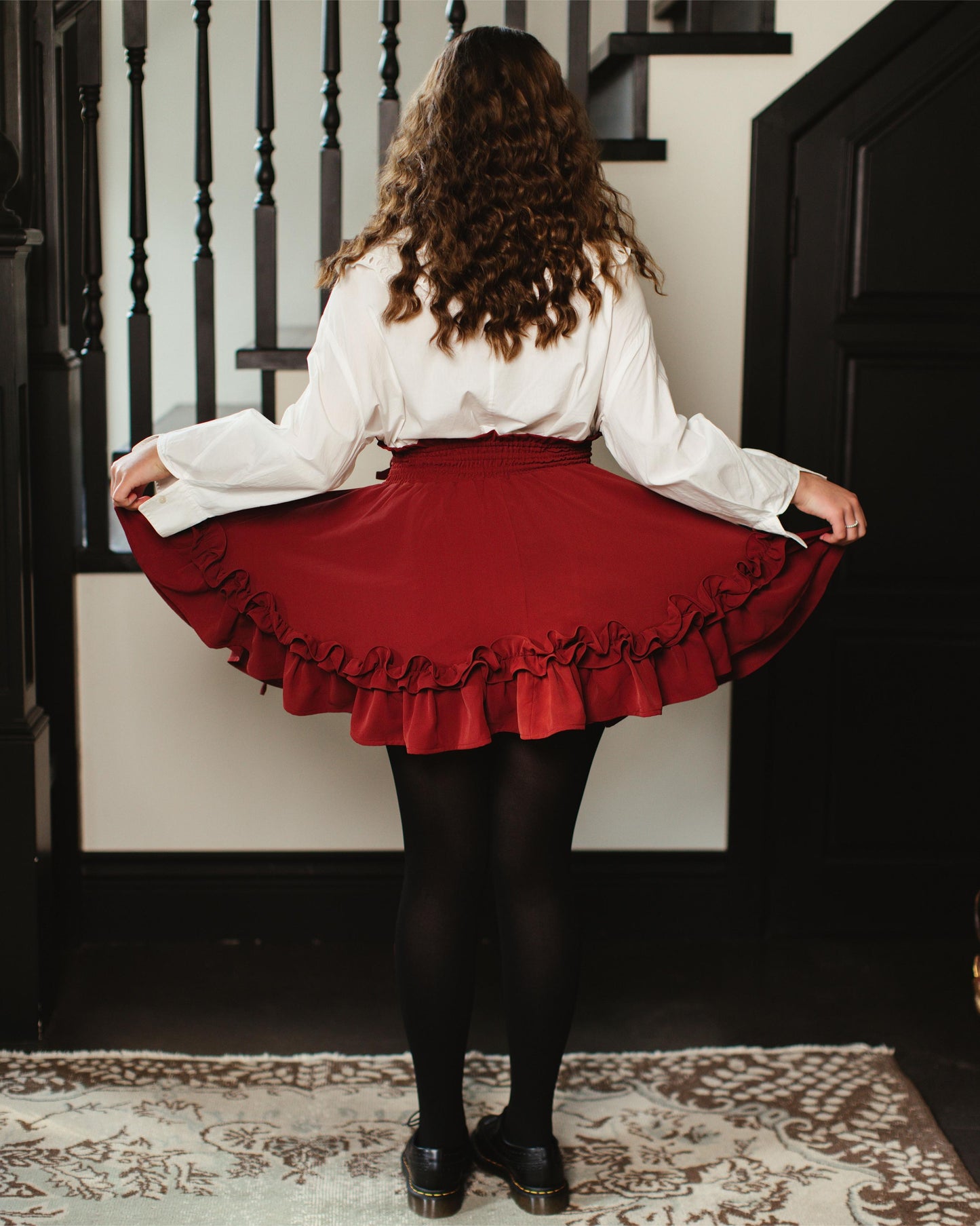 (Pre-Order CLOSED) Fleur Skirt in Carmine Rose (ESD July 30th - August 10th, 2026)
