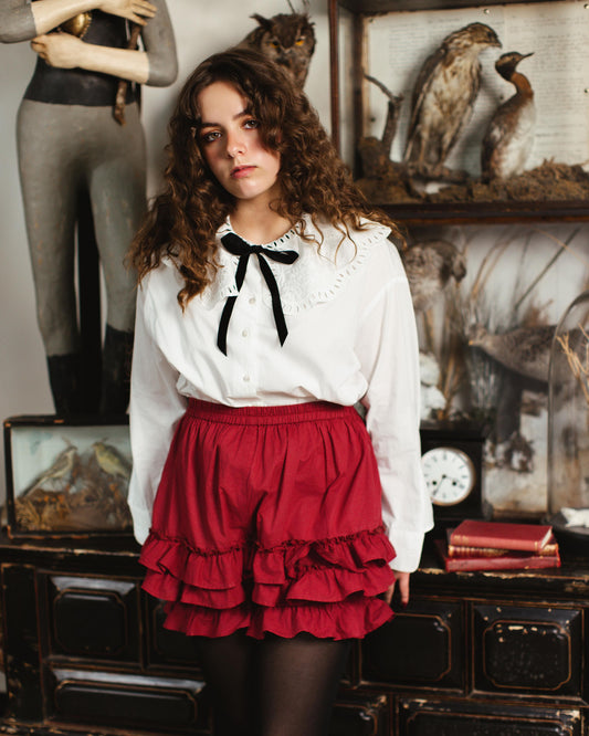 (Pre-Order CLOSED) 100% Cotton Bloomers in Carmine Rose (ESD June 30th, 2026)