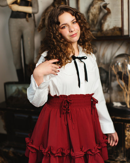 (Pre-Order CLOSED) Fleur Skirt in Carmine Rose (ESD July 30th - August 10th, 2026)