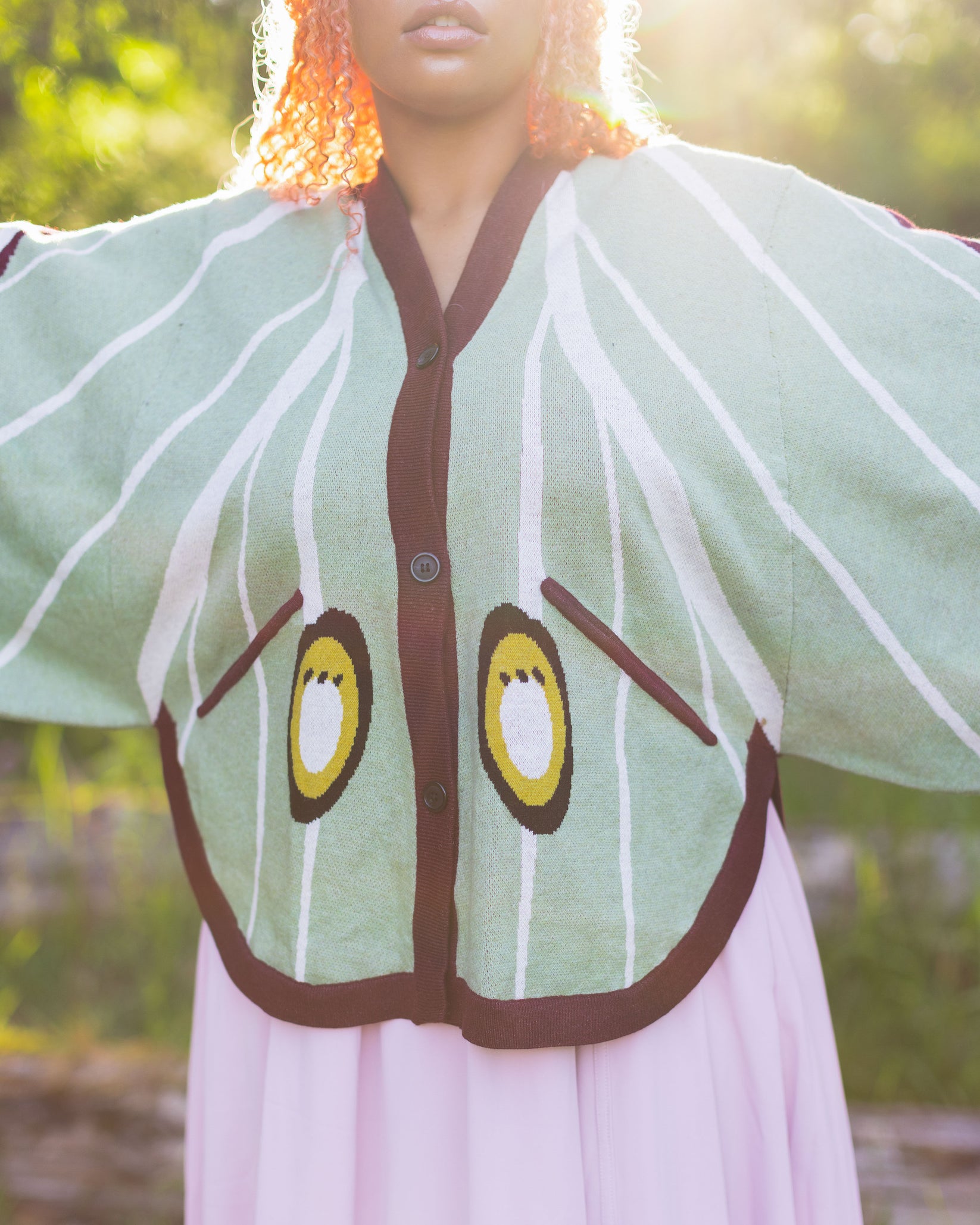 Luna Moth Cardigan - Ethereal Light - Mochipan