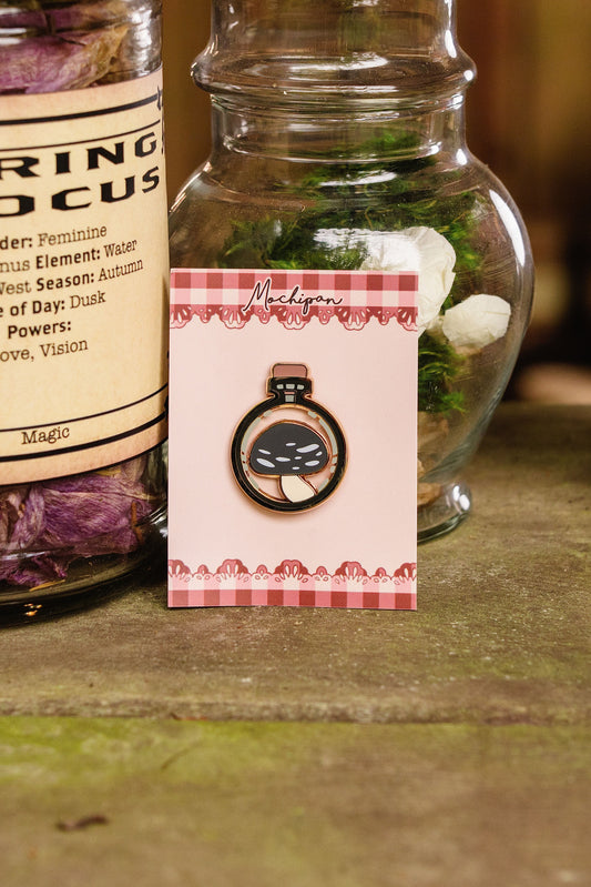 Potion Bottle Pin - Black Mushroom