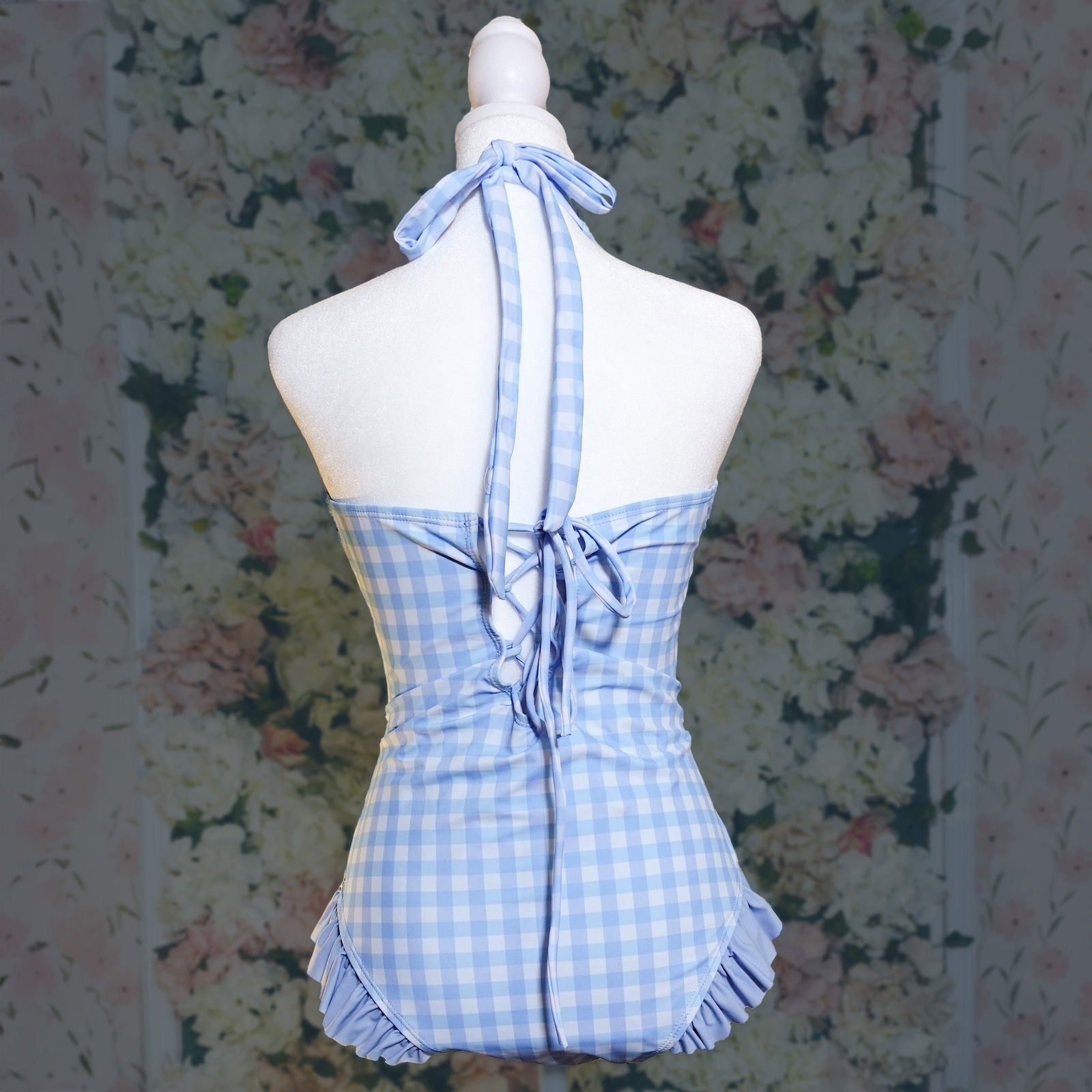 Shibuya's Blue Gingham Swimsuit - Mochipan