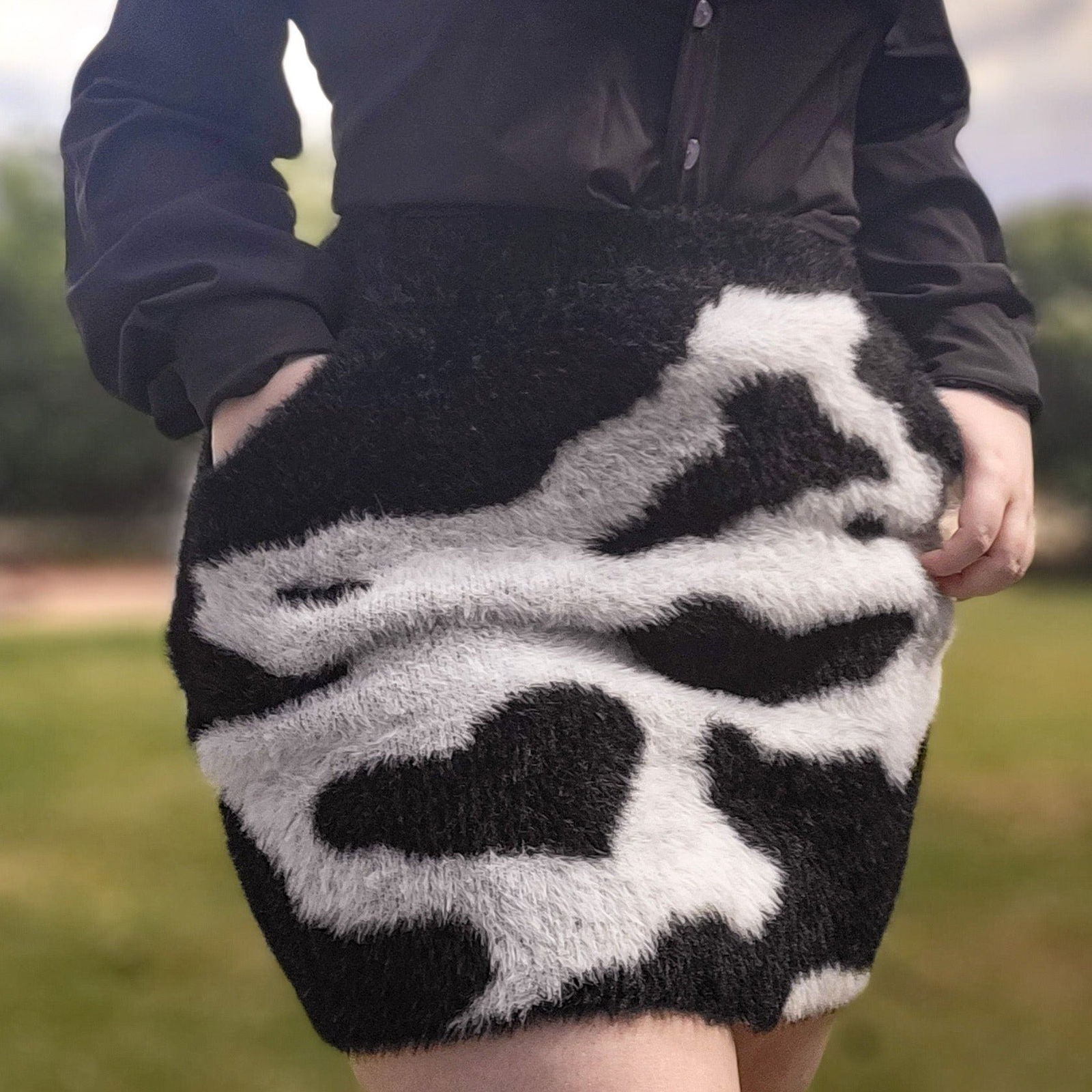 Shibuya's Cow Skirt (Black) - Mochipan