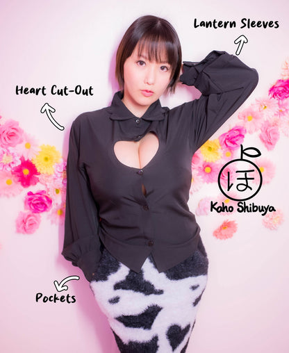 Shibuya's Heart Shirt (Black) - Mochipan