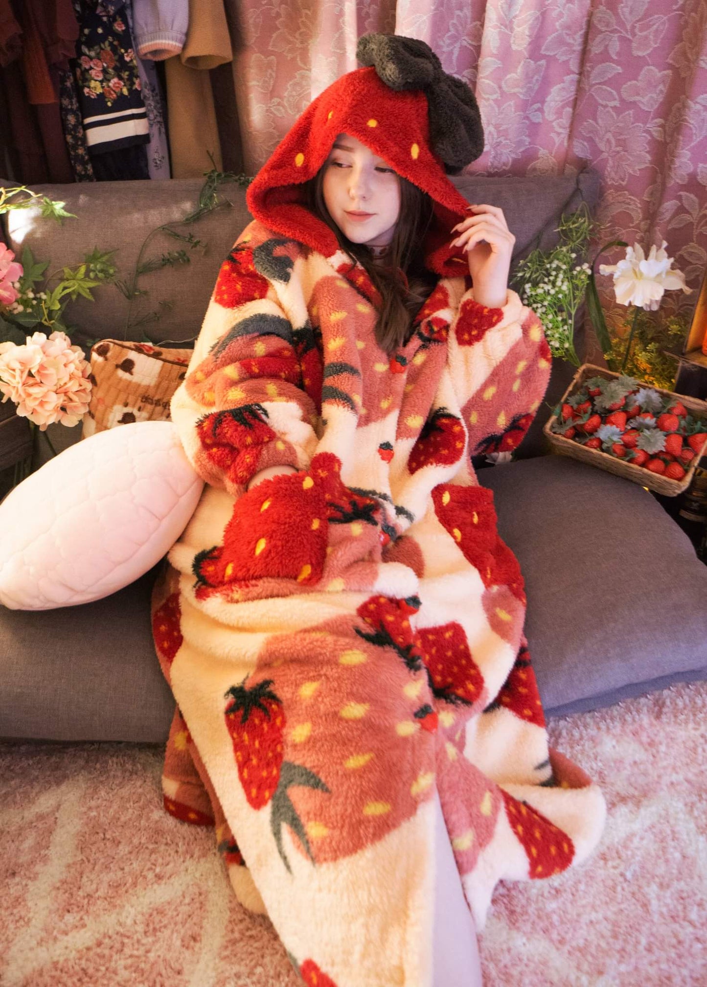 Soft & Cozy Strawberry Robe - Mochipan