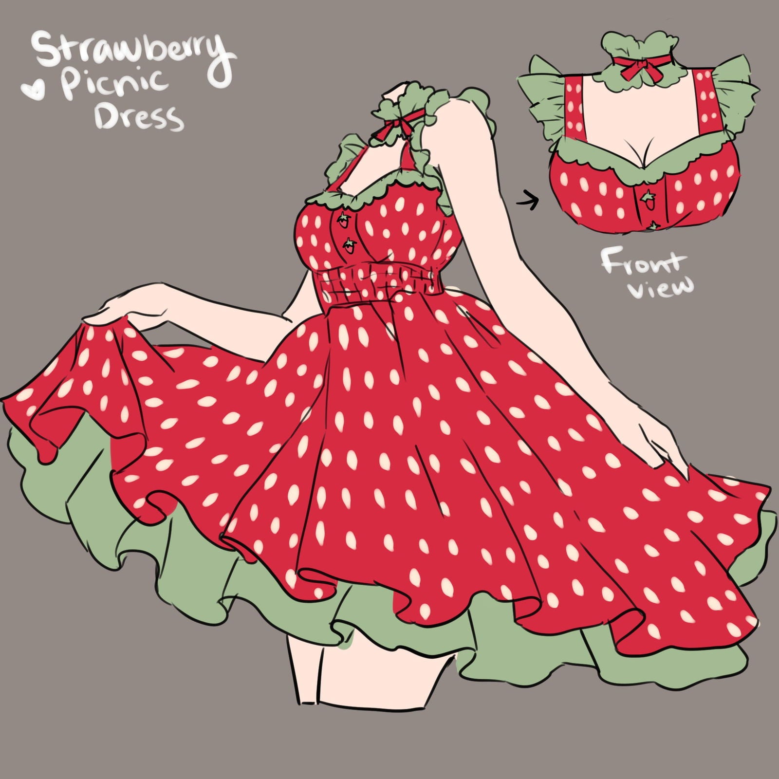 Strawberry Picnic Dress - Mochipan