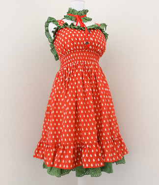 Strawberry Picnic Smock Dress