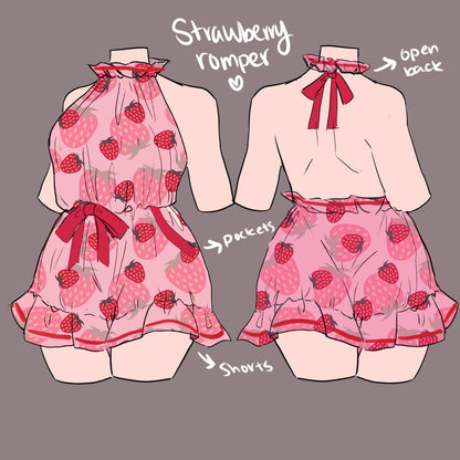 Strawberry Romper - Mochipan