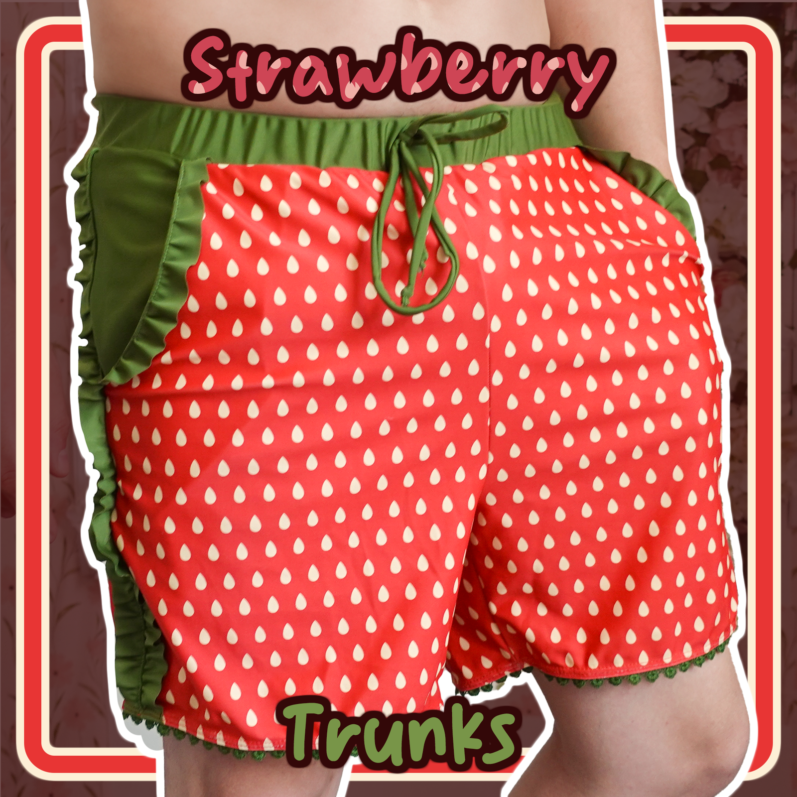 Strawberry Swim Trunks - Mochipan