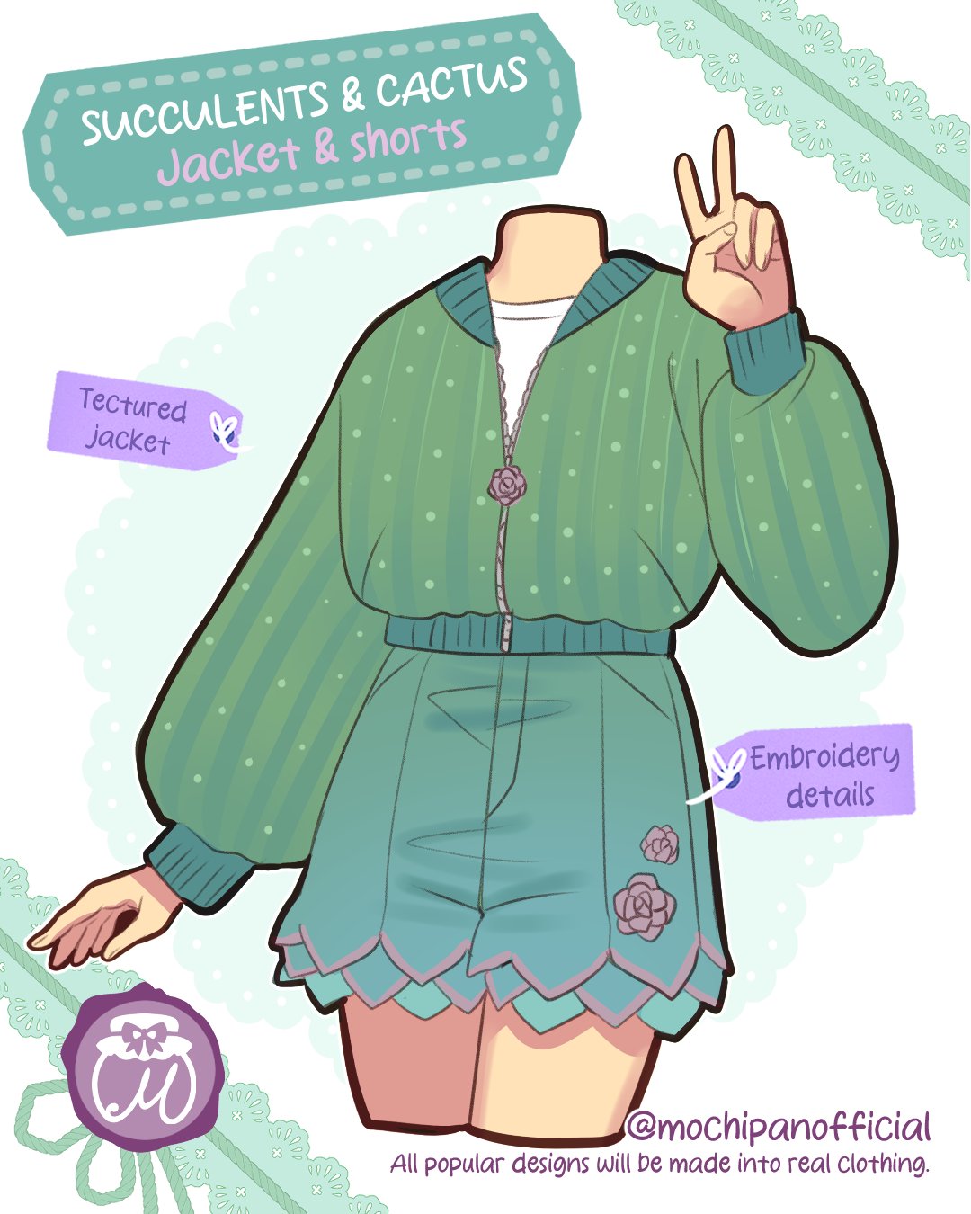 (Interest Check) Succulent & Cactus Jacket & Shorts
