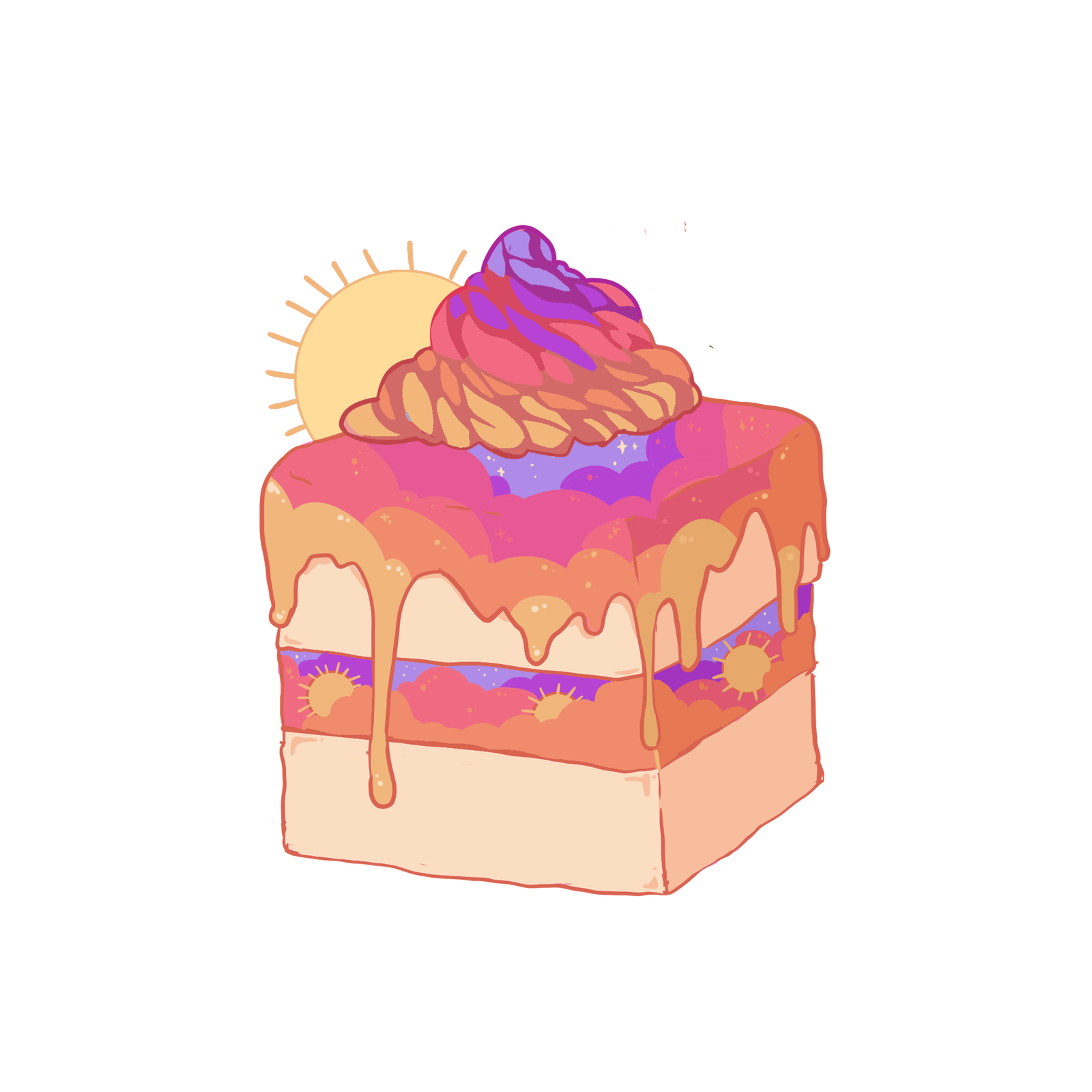 Sunset Cake Pin - Mochipan