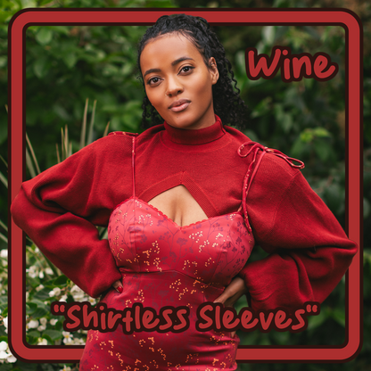 Wine "Shirtless Sleeves" Shrug - Mochipan