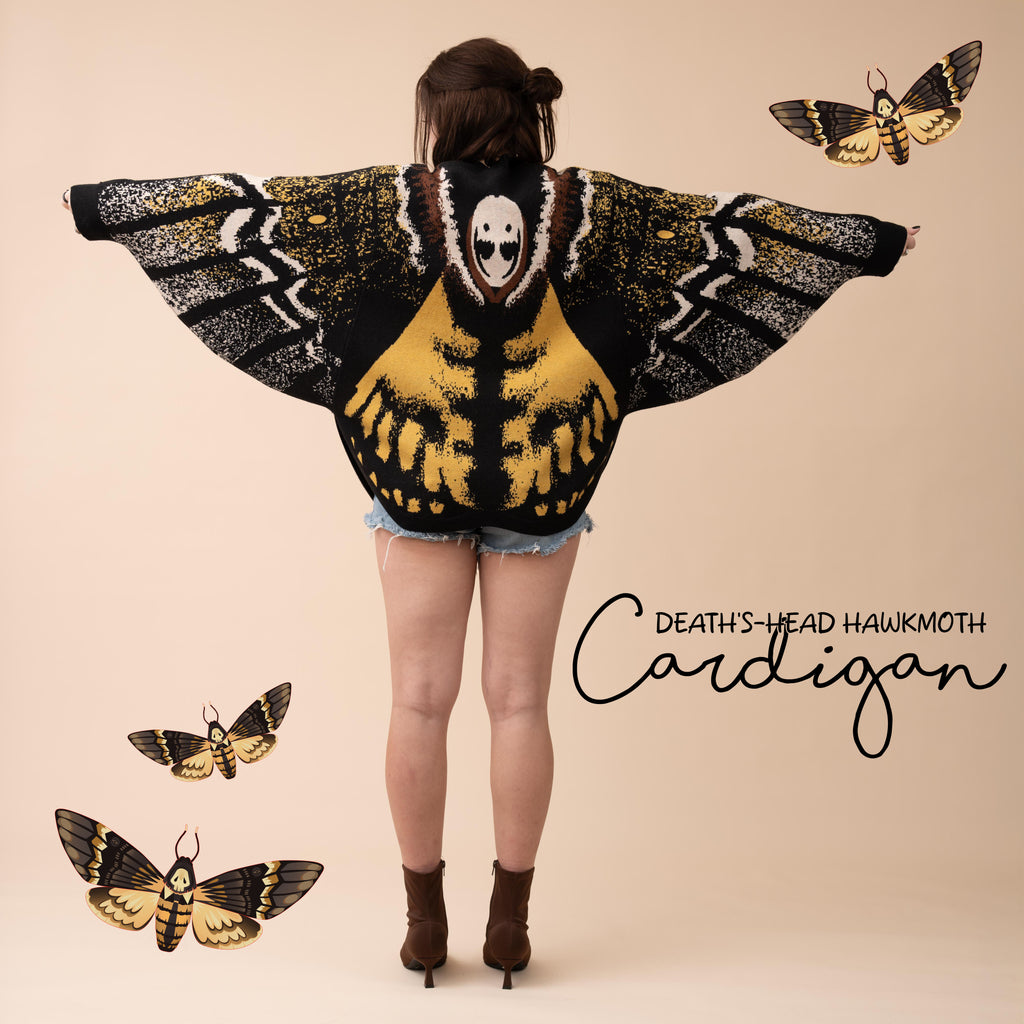 Death's Head Moth Cardigan (Restocking Late-July)