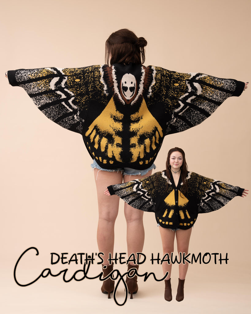 Death's Head Moth Cardigan (Restocking Late-July)