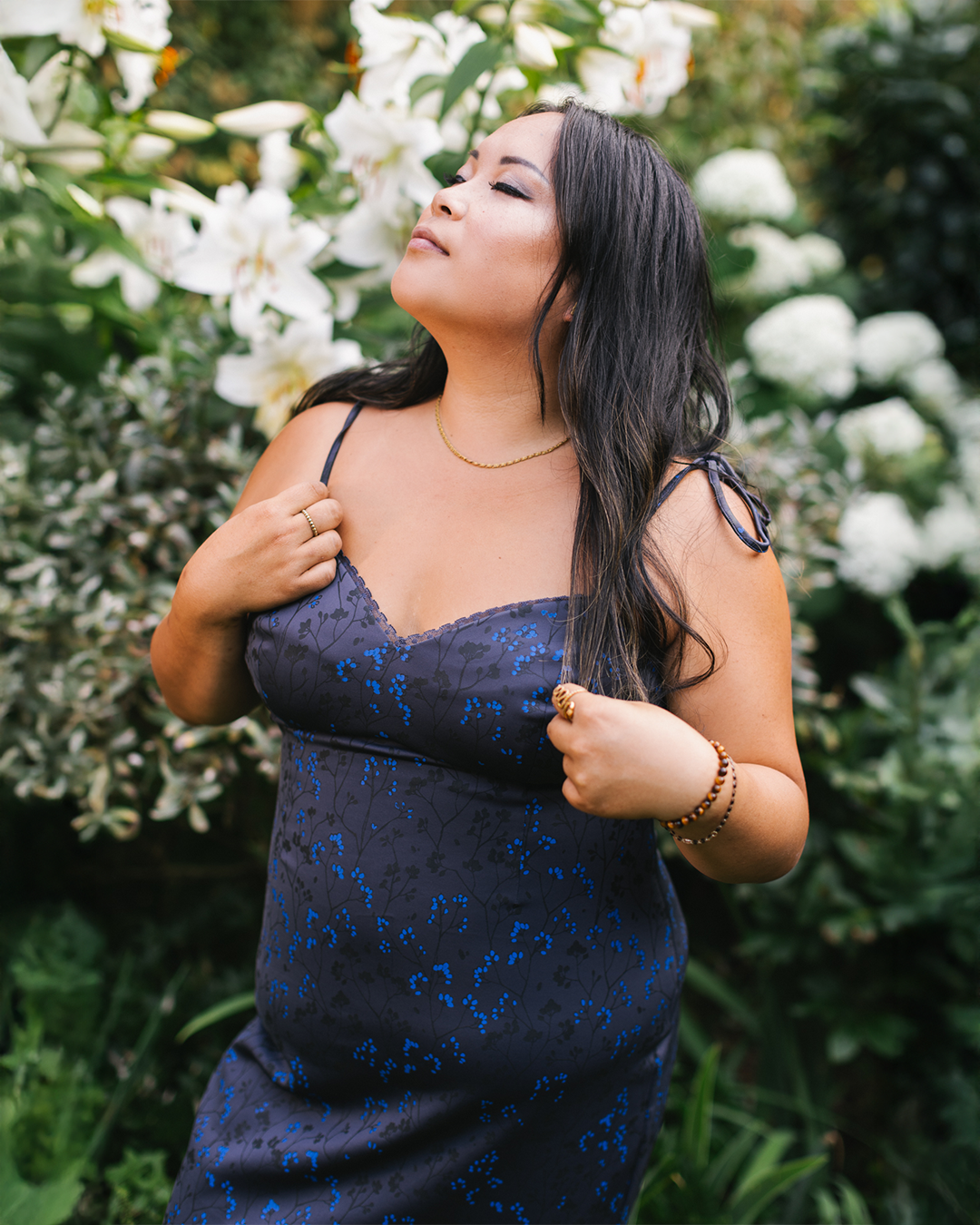 Cottage Bodycon Dress (Navy)