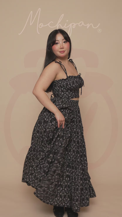 (Pre-Order) Black Damask Mushroom Top