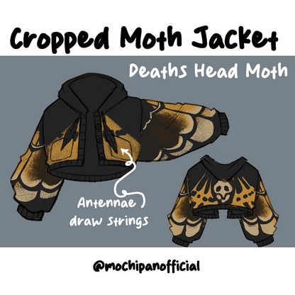 (Pre-Order) Death's Head Moth Cropped Jacket (Estimated Shipping March 15th, 2026)