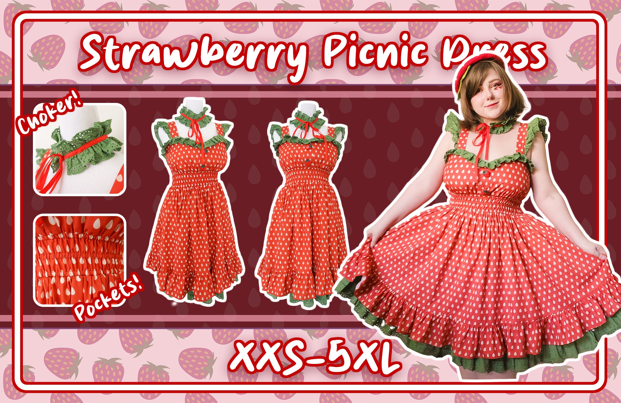 Strawberry Picnic Dress