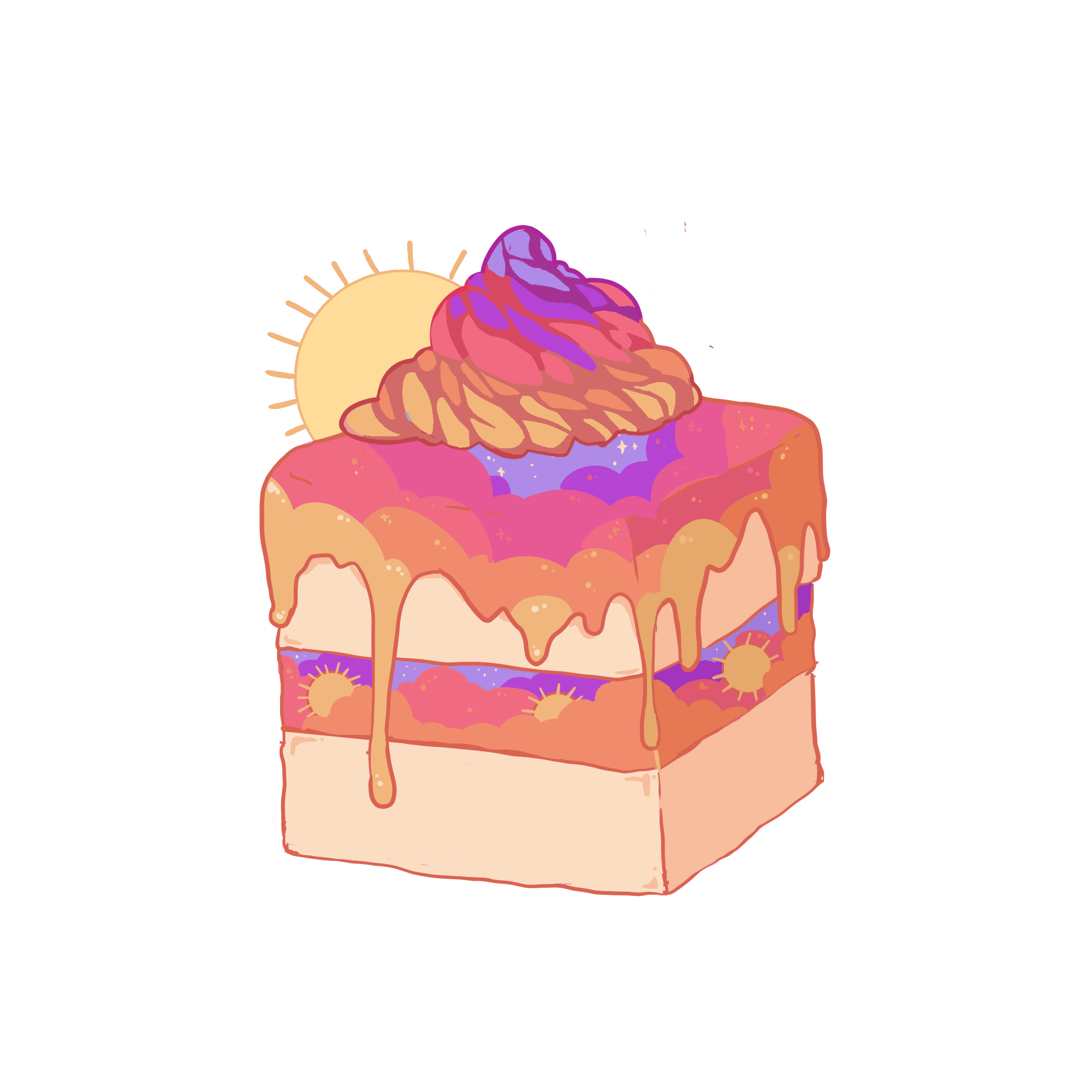 Sunset Cake Pin